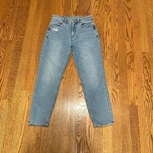 mid rise, light washed mom jeans from american eagle